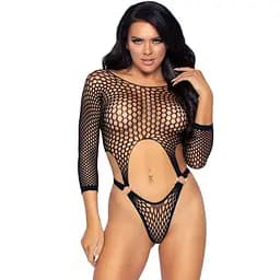 Боди Leg Avenue Top bodysuit with thong back Black