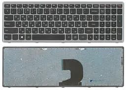 Клавіатура для ноутбука Lenovo Ideapad P500, Z500, Z500A, Z500G, Z500T Чорна, (Сірий каркас) - мініатюра 3