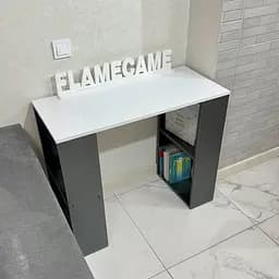 Стіл комп'ютерний письмовий з чотирма поличками з ДСП II S-11 Белий + антрацит