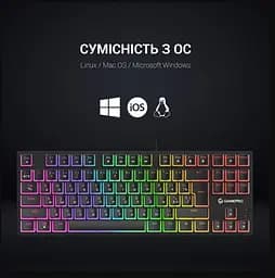Клавіатура ігрова механічна GamePro MK-80B USB Blue switch (Clicky) RGB Black - мініатюра 7