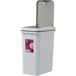 Відро для сміття MBM My Home з кришкою 10 л сіре (BIN-04 10L GRAY) - мініатюра 2