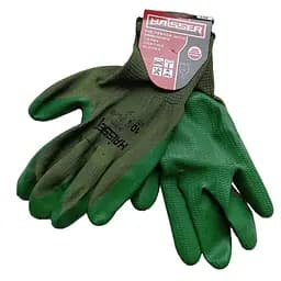 Рукавички Haisser поліестер зелені з фігурним латексним покриттям (139462)