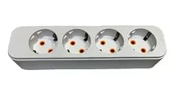 Колодка под провод 4 гнезда с заземлением (ABS-пластик) (конт.группа медь) MODERN LUMANO