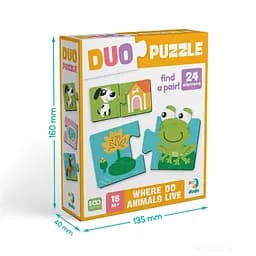 Дитячий пазл "ДУО-Звірята та їх домівки" DoDo Toys 300690, 24 елемента - мініатюра 5