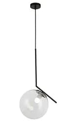 Подвесной светильник Levistella 9163816-1 BK+CL, E27, металл + стекло, Черный + прозрачный