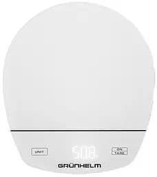 Кухонные настольные электронные весы Grunhelm KES-015LW с сенсорным управлением до 5кг LCD-дисплей Белый