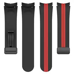 Ремінець для Samsung Galaxy Watch 4 40mm - чорно-червоний ширина кріплення 20мм силікон Watchbands Cls-line-black (W36-2WB39441171) - мініатюра 5