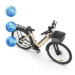 Електровелосипед OKAI EB10 Beige 28', 250(500)W, 14. 4Ah, 100km, 25km\h, NFC, App, 29kg - мініатюра 3