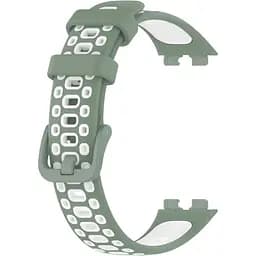 Ремешок DK CDK для Huawei Band 10 Silicone Sport Band Nike (016452) (light green / white)