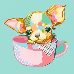 Полотно на ХДФ з контуром Arteo Pop Art Puppy 20×20 бавовна акрил