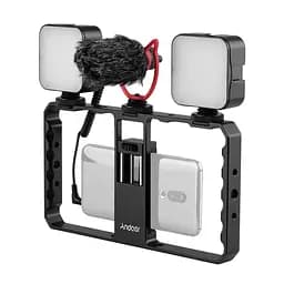 Риг-тримач для смартфона Andoer PVK-02 з LED лампами та мікрофоном 