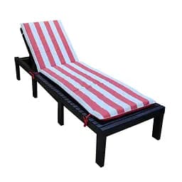 Матрас для шезлонга Ost-Fran Uni бело-красные полосы 1007, 188x58x5 см.