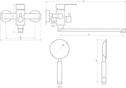 Змішувач для ванни Globus Lux Ring SR-208 Хром матовий - мініатюра 5