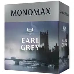Чай черный Monomax Earl Grey цейлонский с ароматом бергамота 200 г (100 шт. x 2 г)