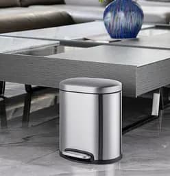 Відро для сміття Mixxus Premium Topper-TC0205 SS Color з плавним закриттям овальне 5 л нержавійка (MI7059)  - мініатюра 3