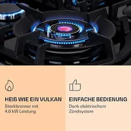 Газова варильна поверхня Klarstein Ignito Max 4 (10036453) - мініатюра 4