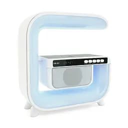Настільна лампа-нічник G3, Bluetooth колонка, блопроводна зарядка телефону, світло RGB, Box