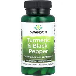 Натуральная добавка Swanson Full Spectrum Turmeric & Black Pepper 60 вегетарианских капсул