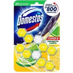 Туалетный блок для унитаза Domestos Свежесть Лайма, 110 г (2 шт. по 55 г)