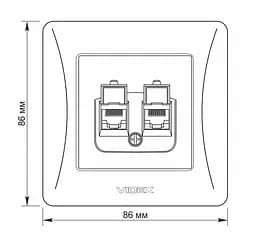 Розетка Videx Binera CAT6+CAT6 комп'ютерна подвійна срібний шовк (VF-BNSK2PC6-SS) - мініатюра 5