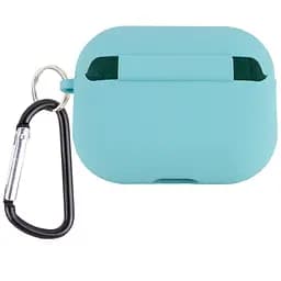 Силіконовий футляр з мікрофіброю для навушників Airpods Pro Бірюзовий / Marine Green - мініатюра 2