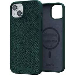 Чехол-накладка Njord Salmon Leather MagSafe Case Green для iPhone 15 Plus (NA52SL02)