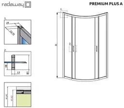 Душова кабіна Radaway Premium Plus A 90x90x190 скло графіт 30403-01-05N - мініатюра 5