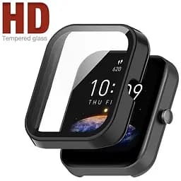 Захисний бампер із загартованим склом Tamister для смартгодинника Amazfit Bip 3/3Pro чорний - мініатюра 4