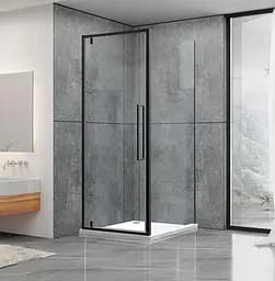 Душевая кабина Dusel DL198B + DL196B Black Matt 900x900x1900, Черный матовый, Универсальная льная, прозрачная