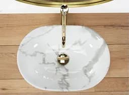 Умивальник Rea Amelia 34,5x48 marble shiny (REA-U8001) - мініатюра 3