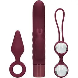 Набор секс-игрушек Loveline Sexplore Toy Kit for Her 3 шт. бордовый