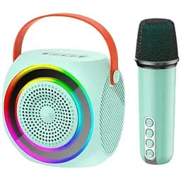 Портативна акустика XO F42 Dazzling RGB з караоке та бездротовим мікрофоном блакитна