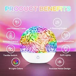 Світлодіодний проектор галактики Fokky Ocean Wave Sensory Light 16 кольорів з дистанційним керуванням - мініатюра 5