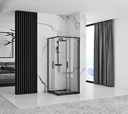 Душова кабіна Rea Punto 90x90 black REA-K4801, Чорний, Універсальна, прозорий - мініатюра 2