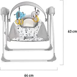 Крісло-гойдалка Kinderkraft Flo Pink сіре з рожевим (00-00158384) - мініатюра 7