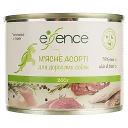 Влажный корм Essence, для взрослых собак мясное ассорти 200 г (20345)