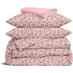 Комплект постільної білизни Cosas Pastel leopard Євро фланель рожевий (Flannel_GepardejBeige_El180-16Bubble_200)