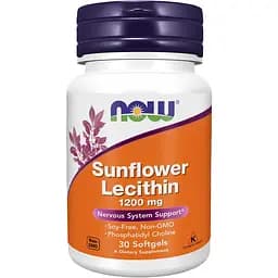 Лецитин соняшниковий Now 1200 мг 30 капсул