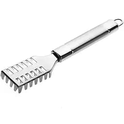 Рибочистка 4-рядна з нержавіючої сталі скребок для швидкого чищення риби 19.5 см, Kitchen Master Сріблястий 86850