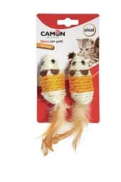 Игрушка для кошек мышь с сизалаевыми перьями Camon 2шт