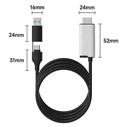 Зовнішня карта відеозахоплювача кабель Xiaomi Hagibis HDMI на USB/Type-C 1080P 60fps 100W PD (UHC10) - мініатюра 8