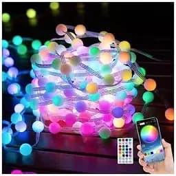 Гірлянда Sun Lamp Розумна світлодіодна музична 200 LED 20 м кульки Multi різнокольорові USB керування від смартфона - мініатюра 2