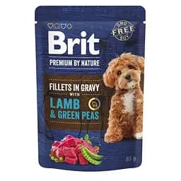 Вологе корм Brit Premium Fillets in Gravy Lamb & Green Peas для собак малих порід філе в соусі з ягням та зеленим горошком 85 г
