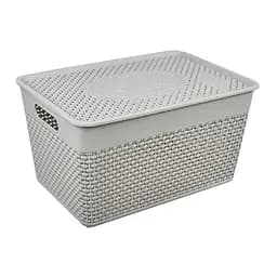 Кошик з кришкою Stars Plast бежевий 12 л (94256/беж)