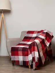 Плед вовняний Vladi Палермо 140x200 біло-червоно-бордовий 8 (118622)