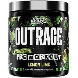 Передтренувальний комплекс Nutrex ResearchOutrage High‑Stim Pre‑Workout Lemon Lime 30 порцій