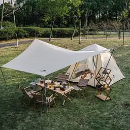 Намет Naturehike CNK2300ZP014 з навісом тримісний бежевий - мініатюра 3