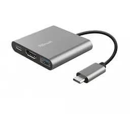 Док-станція для ноутбука Trust Dalyx 3-in-1 Multiport USB-C Adapter ALUMINIUM (23772)