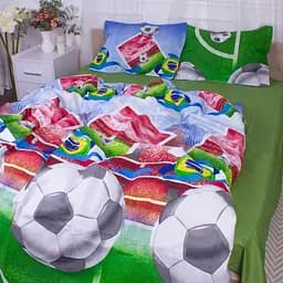 Простыня MirSon 17-0587 Football Бязь 220х150 см зеленая