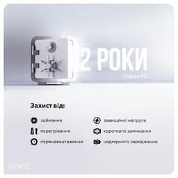 Зарядний пристрій мережевий MAKE 100W GaN3 2xType-C PD3.0 + USB QC4.0 Black - мініатюра 8